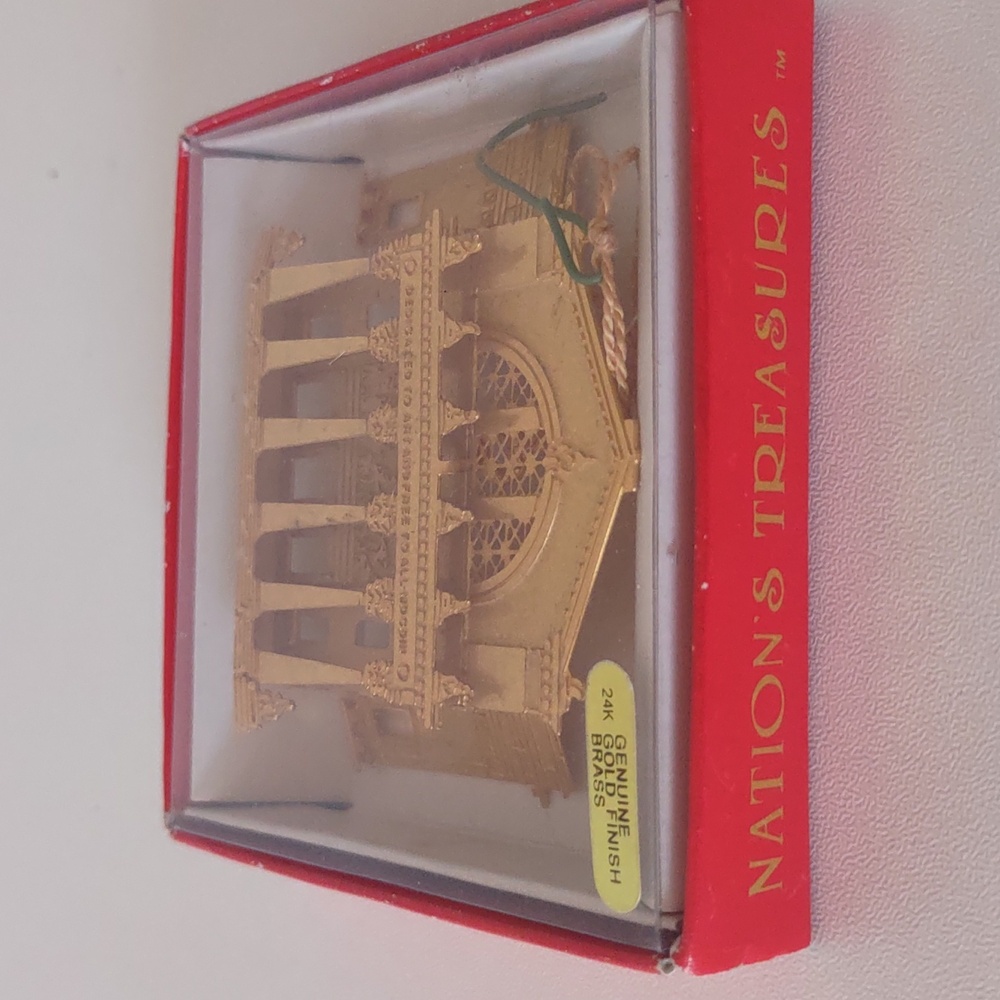 24k Gold Plated Architectural Ornament Vintage Christmas Ornament - Picture 4 of 8